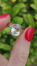 Load and play video in Gallery viewer, 0999: Vintage: 9ct Gold Amarillo Kunzite Diamonds Cocktail Ring- rare, lovely cut
