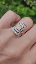Load and play video in Gallery viewer, 1915: Vintage: 9ct Gold Art Deco Style 37 Diamonds Panel Ring- Hallmarked in London
