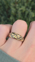 Load and play video in Gallery viewer, 9179 Vintage: rare 9ct Gold 17 Black Diamonds Ring- sparkling symmetry
