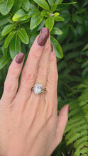 Load and play video in Gallery viewer, 2167: Vintage; 9ct Gold Large Pink Kunzite Diamonds Cocktail Ring
