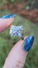 Load and play video in Gallery viewer, 2794: Vintage; 9ct Gold Blue Tanzanites Diamonds Cocktail Cluster Ring
