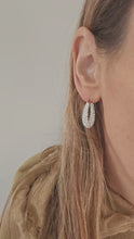 Load and play video in Gallery viewer, 0508: Vintage: Large 9ct Gold Diamante Creole Hooped Earrings
