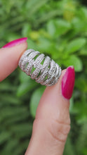 Load and play video in Gallery viewer, 6116: Vintage: 9ct White Gold 28 Diamonds (1ct) Statement Cocktail Ring- spectacular
