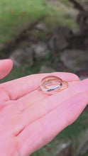 Load and play video in Gallery viewer, 2516: Millennium 9ct Gold Rose, White &amp; Yellow Gold Russian Wedding Band

