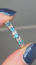 Load and play video in Gallery viewer, 2207: Vintage: Rare 18ct Gold Blue Zircons Diamonds Half-Eternity/Stacker Ring
