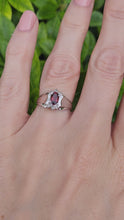 Load and play video in Gallery viewer, 8223: Vintage: Petite 9ct White Gold Almandine Garnet Diamonds Dress Ring
