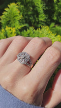 Load and play video in Gallery viewer, 1540: Vintage: 9ct Gold 31 Diamonds Geometric Set Ring- Hallmarked in Edinburgh
