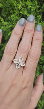 Load and play video in Gallery viewer, 1709: Vintage: 14ct Rose Gold White Enamel Four Leaf Clover  Ring-beautifully crafted
