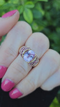 Load and play video in Gallery viewer, 0534: Vintage; 9ct Gold Lilac Amethyst Pink Topaz Statement Cocktail Ring
