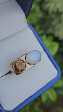 Load and play video in Gallery viewer, 0509: Vintage Exceptional 9ct Gold Moonstone Citrine Ring- rare, iconic
