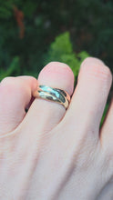 Load and play video in Gallery viewer, 2682: Vintage: 9ct Gold Tri-Coloured Cold Russian Wedding Ring
