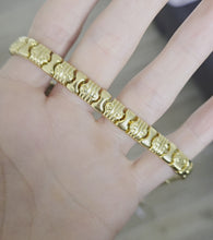 Load and play video in Gallery viewer, 0613: Vintage: Italian 18ct Gold Geometric Flat Link Choker Necklace- 52 Grams
