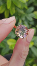 Load and play video in Gallery viewer, 0866: Vintage: Exquisite 9ct Gold Round Cut Ametrine Diamonds Cocktail Ring

