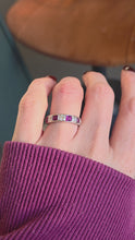 Load and play video in Gallery viewer, 2501- Vintage; 18ct White Gold Rubies (1.16ct) Diamonds (0.33ct) Stacker/Half-Eternity
