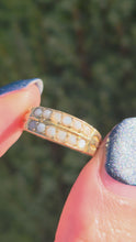 Cargar y reproducir el video en el visor de la galería, 6227 Victorian: 18ct Gold Tiered Seed Pearls Dress Ring- Date Mark 1883
