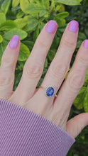 Load and play video in Gallery viewer, 0065: Vintage: 9ct Gold Persian Blue Sapphire Diamonds Dress Ring- lovely cut and colour
