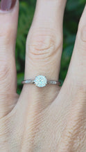 Cargar y reproducir el video en el visor de la galería, 2074: Vintage: Platinum Brilliant Cut Diamond (0.63ct) Solitaire Ring - Superb
