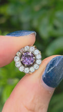 Load and play video in Gallery viewer, 6226 Vintage: Rare, Large 9ct Gold Alexandrite  &amp; White Sapphires Clip-On Earrings
