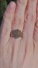 Load and play video in Gallery viewer, 1082: Vintage: 9ct Gold 35 Champagne Diamonds (1ct) Cocktail Ring- sparkling beauty
