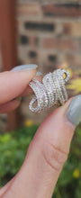 Load and play video in Gallery viewer, 1652: Vintage: 9ct Gold Baguette &amp; Round Cut Diamonds (1ct) Statement Cocktail Ring
