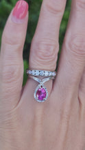 Load and play video in Gallery viewer, A7534: Vintage: 1977 - Fabulous 18ct White Gold Pear Cut Pink Sapphire Cocktail Ring- this is a substantial and sensational ring
