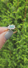 Load and play video in Gallery viewer, 6079: Vintage: 18ct Gold Two Emeralds 10 Diamonds Dress Ring- From 1983- Rare
