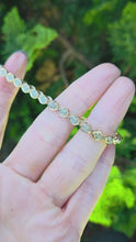Load and play video in Gallery viewer, 0623: Vintage 9ct Gold Blue &amp; Green Topaz Link Bracelet
