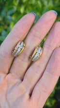 Load and play video in Gallery viewer, 2287 Vintage: 18ct Gold Yellow, Rose, White Gold 20 Diamonds Earrings
