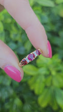 Load and play video in Gallery viewer, 0567: Vintage &amp; Old 18ct Gold Rubies Diamonds Ring- splendid
