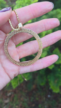 Load and play video in Gallery viewer, 2694 Vintage 18ct Gold (3.5ct) Diamond Disc Pendant (4.9cm) &amp; Necklace
