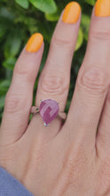 Load and play video in Gallery viewer, 6165: Vintage: 9ct White Gold Pear-Cut  Pink Ruby Cocktail- lovely cut and colours
