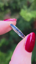Load and play video in Gallery viewer, 2706: Vintage 18ct White Gold Blue Sapphires Half-Eternity Stacker Ring
