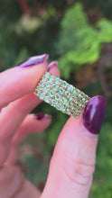 Load and play video in Gallery viewer, 2611: Vintage; 9ct Gold 32 Green Garnets Statement Ring- Fabulous
