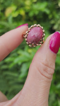Load and play video in Gallery viewer, 6120: Vintage: (1970) Rare 9ct Gold  &quot;Carbuncle&quot; Red Agate Ring- FAB at 55!
