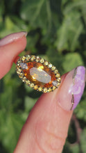 Load and play video in Gallery viewer, 2635- 9ct Gold Citrine, Yellow Sapphires Diamonds Cocktail Ring
