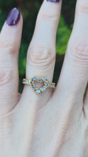 Load and play video in Gallery viewer, 6362 Vintage: 9ct Gold Turquoises Sapphires Cluster Ring- from 1964

