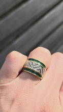 Load and play video in Gallery viewer, 2455 Vintage: 9ct Gold Art Deco Style Emeralds Diamonds Dress Ring
