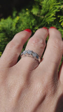 Load and play video in Gallery viewer, 1704:   Modern: 14ct White Gold Brilliant &amp; Round Full Cut Diamonds Trilogy- 0.81ct of natural, sparkling diamonds

