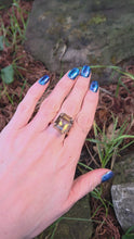 Load and play video in Gallery viewer, 6308: Vintage: 9ct Gold Large Emerald Cut Smokey Quartz Statement Ring
