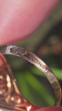 Load and play video in Gallery viewer, 2895: Antique 9ct Rose Gold Garnet Ring- From 1914

