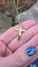 Load and play video in Gallery viewer, 0607: Vintage: 9ct Gold Diamonds Cross/ Pendant- lovely condition
