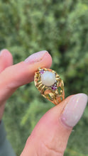 Load and play video in Gallery viewer, 6136 Vintage: Rare: 18ct Gold Cultured Pearl Rubies Cocktail Ring
