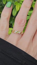 Load and play video in Gallery viewer, 0471: Vintage 9ct Gold Peridot, Citrines, Diamonds Dress Ring- Lovely
