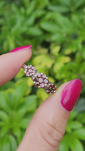 Cargar y reproducir el video en el visor de la galería, 1924: Vintage: 9ct White Gold Red Diamonds (1ct) Flowerhead Trilogy Ring-&nbsp; 21 Natural Diamonds
