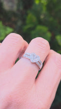Load and play video in Gallery viewer, 2159 Vintage: 9ct White Gold natural Diamonds Heart- Shaped Dress Ring
