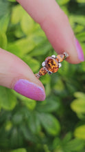 Load and play video in Gallery viewer, 0252: Vintage: 9ct Gold Fiery Orange Citrines Trilogy Ring- crisp, clean eye candy
