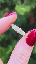 Load and play video in Gallery viewer, 2945 Antique  18ct Gold White Opals Natural sparking diamonds - Hallmarked in 1901
