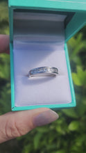 Load and play video in Gallery viewer, 9049: Vintage: Platinum 12 Princess Cut Diamonds (1ct) Channel Set Stacker/Half Eternity Ring - Superb condition- Crisp, clean, eye candy
