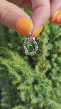 Load and play video in Gallery viewer, 2101: Vintage; 18ct White Gold Emerald 10 Natural Diamonds Pendant- Crisp, Clean, Eye Candy
