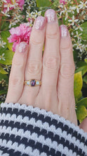 Load and play video in Gallery viewer, A7402 Vintage &amp; Old 18ct Gold Mulberry Purple Amethyst Opals Dress Ring- lovely combination
